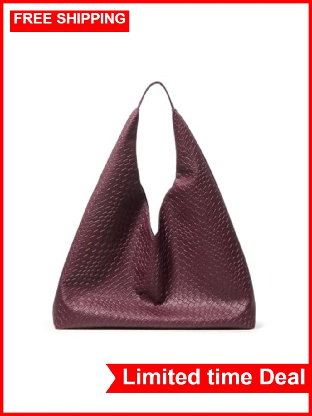 Vintage Woven Texture PU Leather Tote Bag, Casual Shoulder Handbag